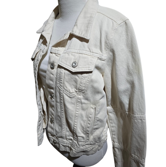 Free People Rumors Denim Jacket In Ecru Size Small - Picture 7 of 9
